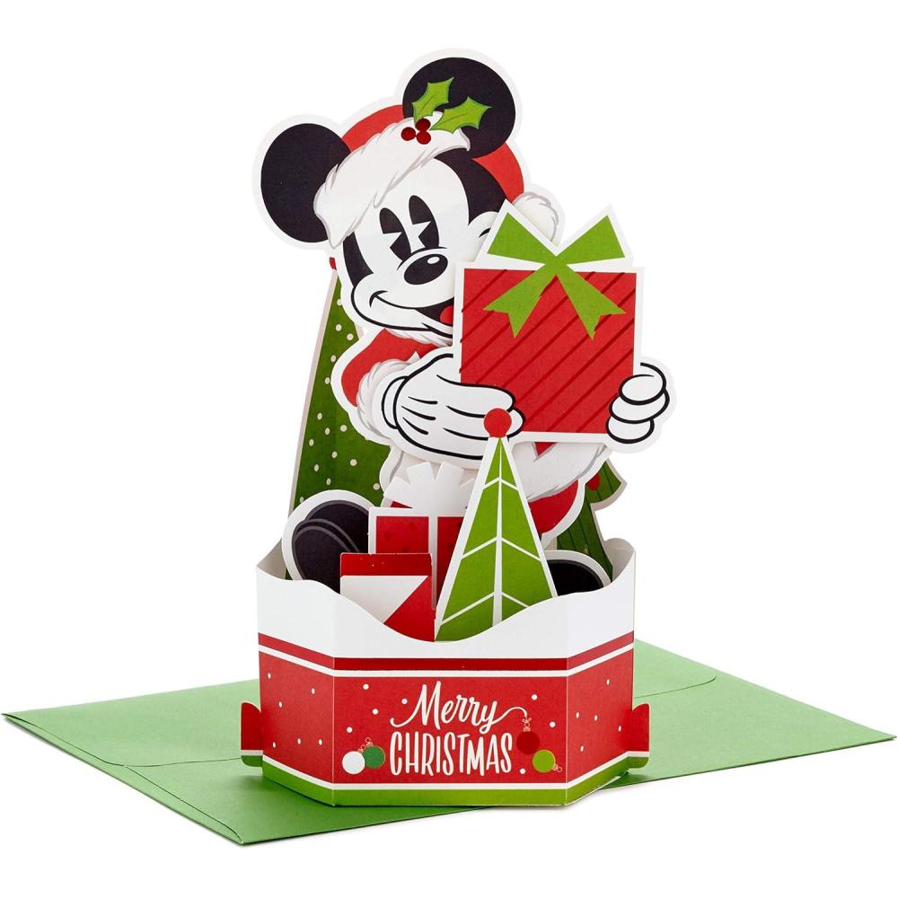 imageHallmark Grinch Pop Up Christmas Card Dr Seuss How the Grinch Stole Christmas Signature Paper Wonder 3D CardMickey Mouse Santa Claus Pop Up