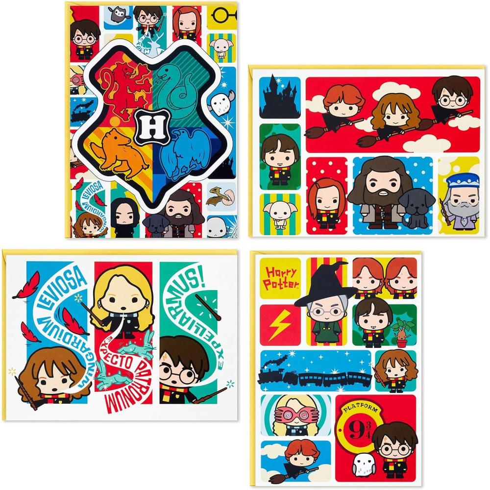 imageHallmark Harry Potter Blank Cards Hogwarts 12 Cards with Envelopes for Birthdays Thank You Any OccasionBlank Cards