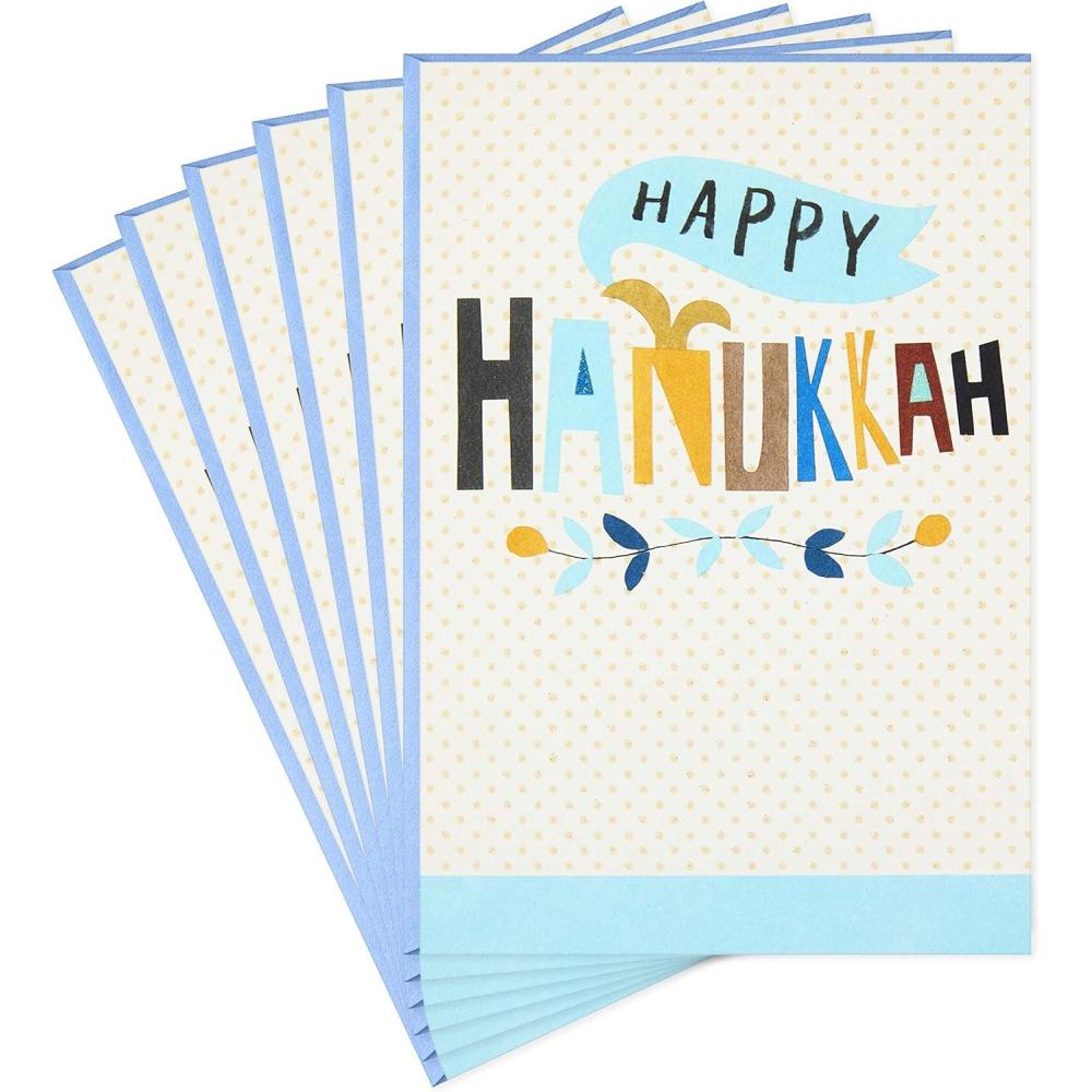imageHallmark Holiday Cards for Christmas Hanukkah and Kwanzaa 6 Cards with EnvelopesHappy Hanukkah  6 Cards With Envelopes