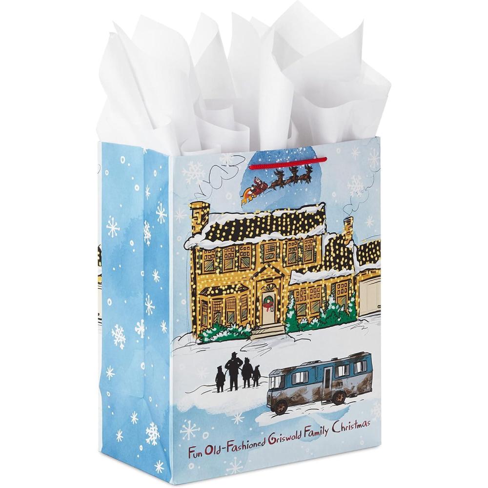 imageHallmark Home Alone 13quot Large Red and Black Christmas Gift Bag with Tissue Paper Merry Christmas Ya Filthy Animal for Kids Teens FansNational Lampoons Christmas Vacation