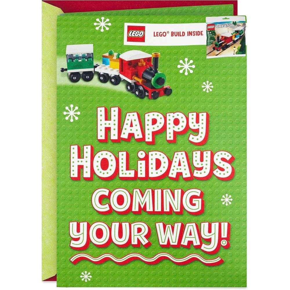 imageHallmark Lego Christmas Card for Kids Toy Train Building KitHoliday Train Lego Building Kit