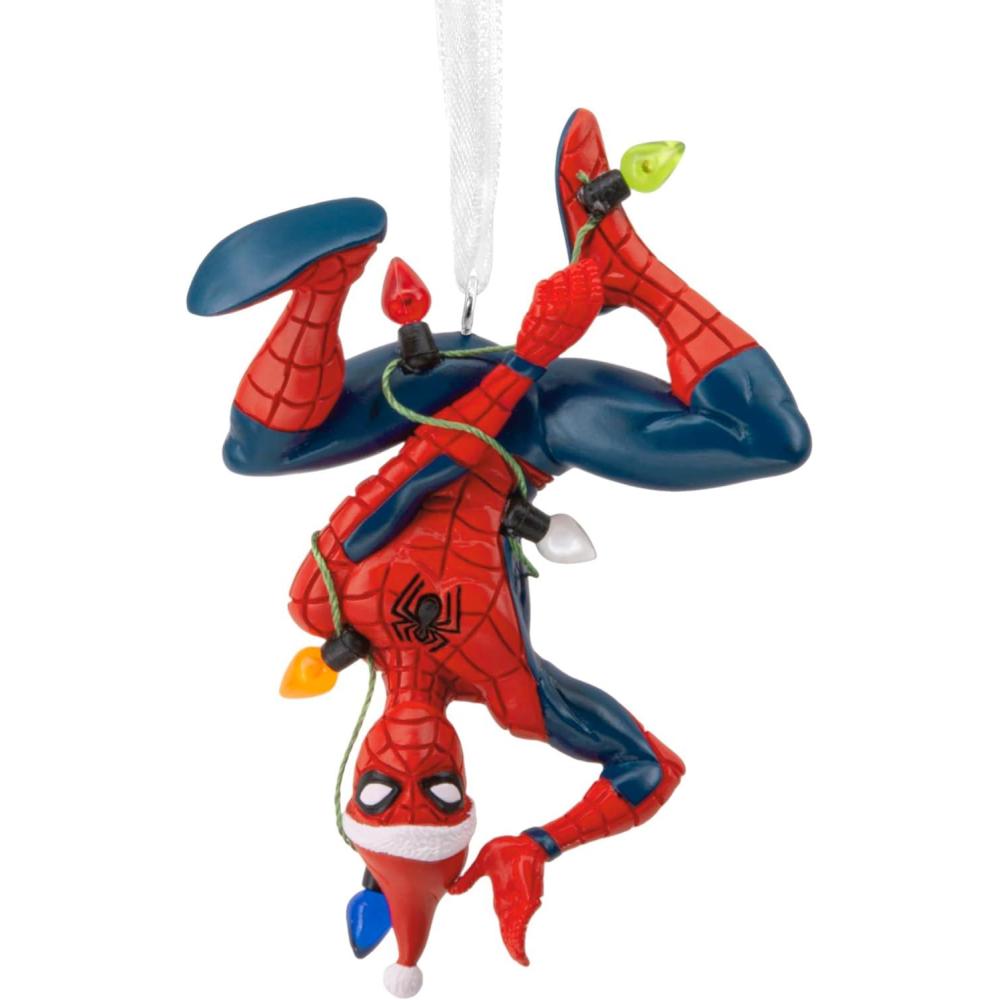imageHallmark Marvel SpiderMan Hanging from Lights Christmas Ornament Gifts for Marvel Fans