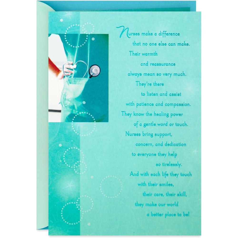 imageHallmark Nurse Graduation Card Nurses Make a Difference for RN LPN Travel Nurse Healthcare WorkerTurquoise
