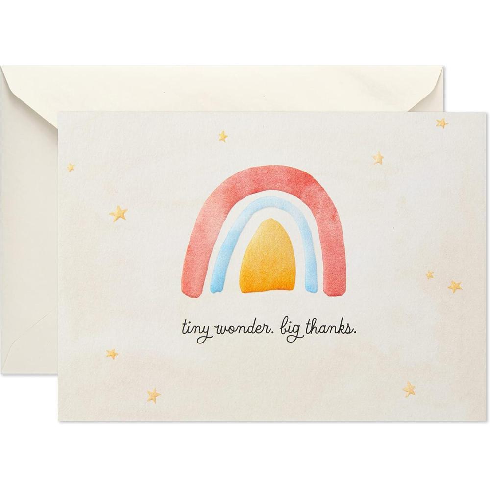 imageHallmark Pack of Baby Shower Thank You Cards Watercolor Rainbow 40 Cards and Envelopes