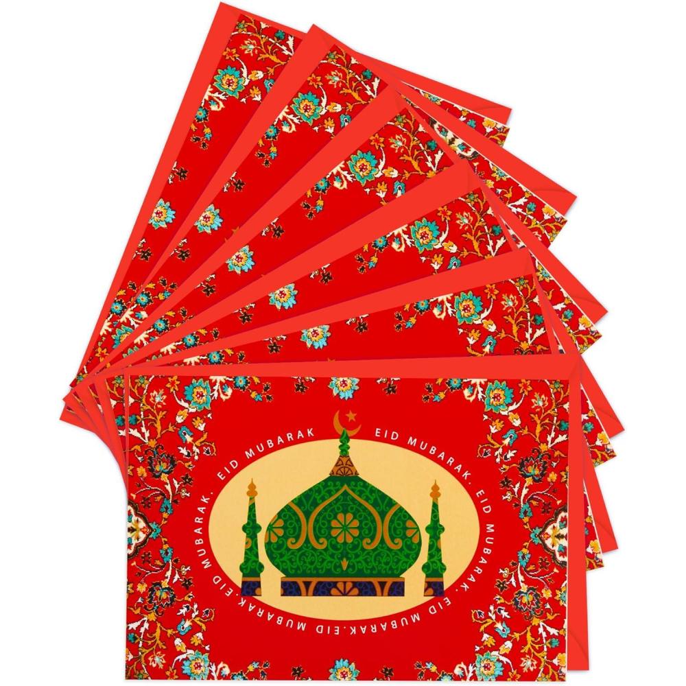 imageHallmark Pack of Eid alFitr or Eid AlAdha Cards Eid Mubarak 6 Cards with EnvelopesEid Mubarak