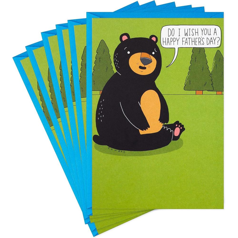 imageHallmark Pack of Funny Easter Cards Easter Egg Crack Joke 4 Cards with EnvelopesBear in the Woods