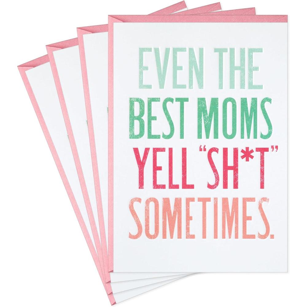 imageHallmark Pack of Funny Easter Cards Easter Egg Crack Joke 4 Cards with EnvelopesThe Best Moms Yell Sht Sometimes
