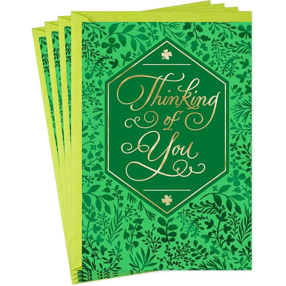 imageHallmark Pack of St Patricks Day Cards Thinking of You 4 Cards and EnvelopesSt Patricks Day  Thinking of You