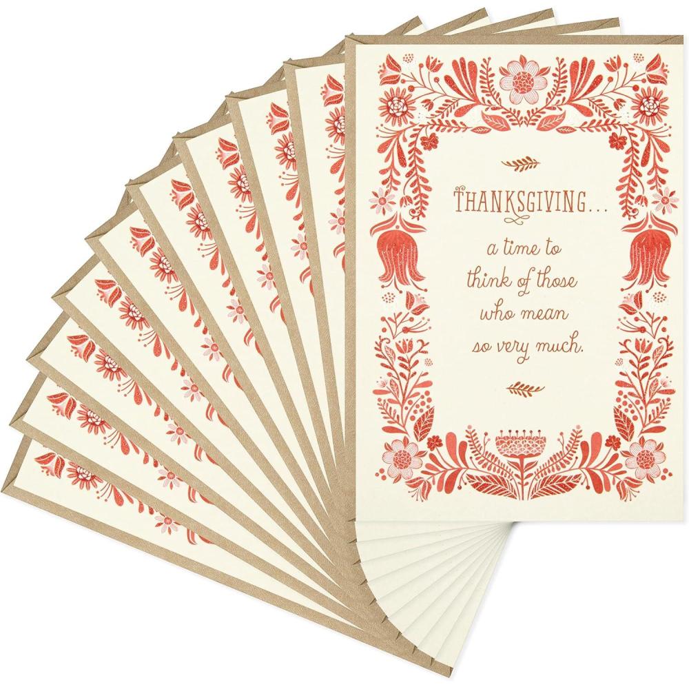 imageHallmark Pack of Thanksgiving Cards Close in Thought and Heart 10 Cards with EnvelopesClose in Thought and Heart