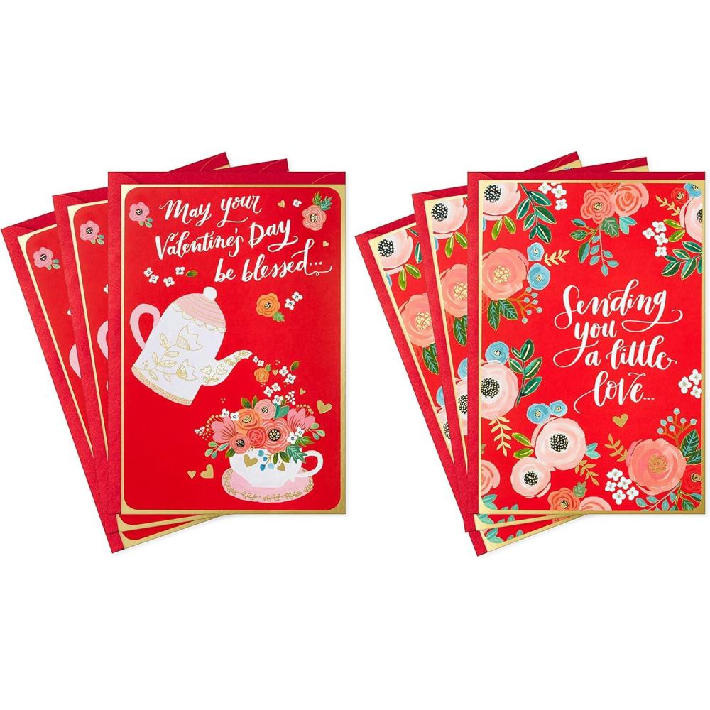 imageHallmark Pack of Valentines Day Cards Roses 6 Valentines Day Cards with EnvelopesBlessed  6 Cards with Envelopes