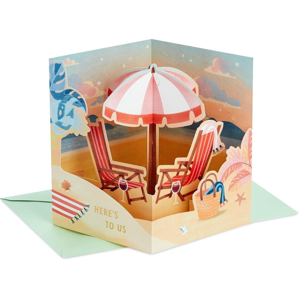 imageHallmark Paper Wonder Displayable Pop Up Anniversary Card GoldfishDisplayable Beach Scene