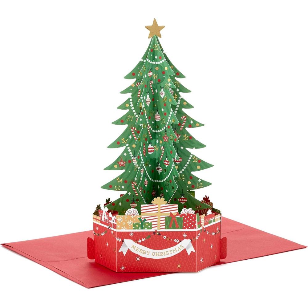 imageHallmark Paper Wonder Displayable Pop Up Christmas Card Christmas TreeChristmas Tree with Presents
