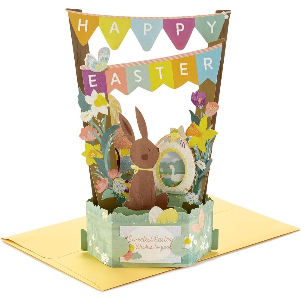 imageHallmark Paper Wonder Displayable Pop Up Easter Card Easter BasketPop Up  Easter Bunny