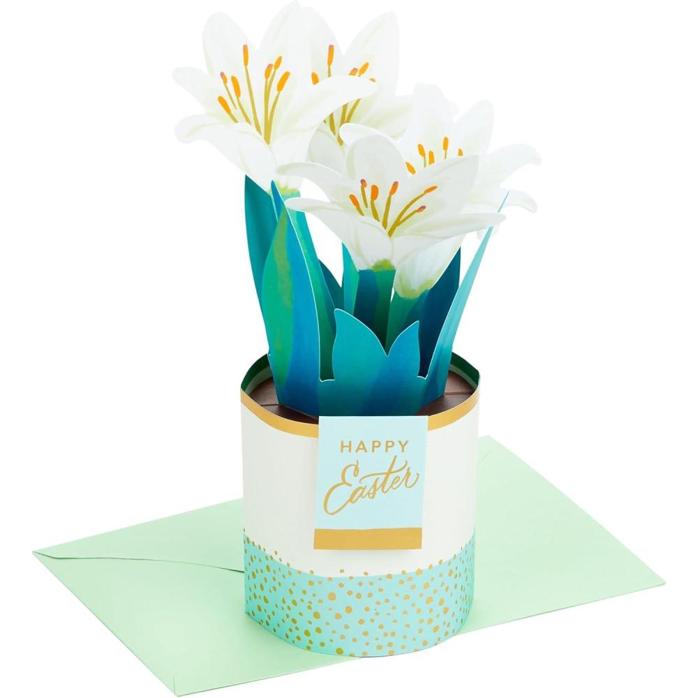 imageHallmark Paper Wonder Displayable Pop Up Easter Card LiliesPop Up Potted Lilies
