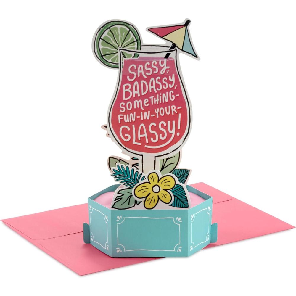 imageHallmark Paper Wonder Funny Mothers Day Pop Up Card Sassy Drink for Graduation Birthdays Congratulations Bachelorette Party