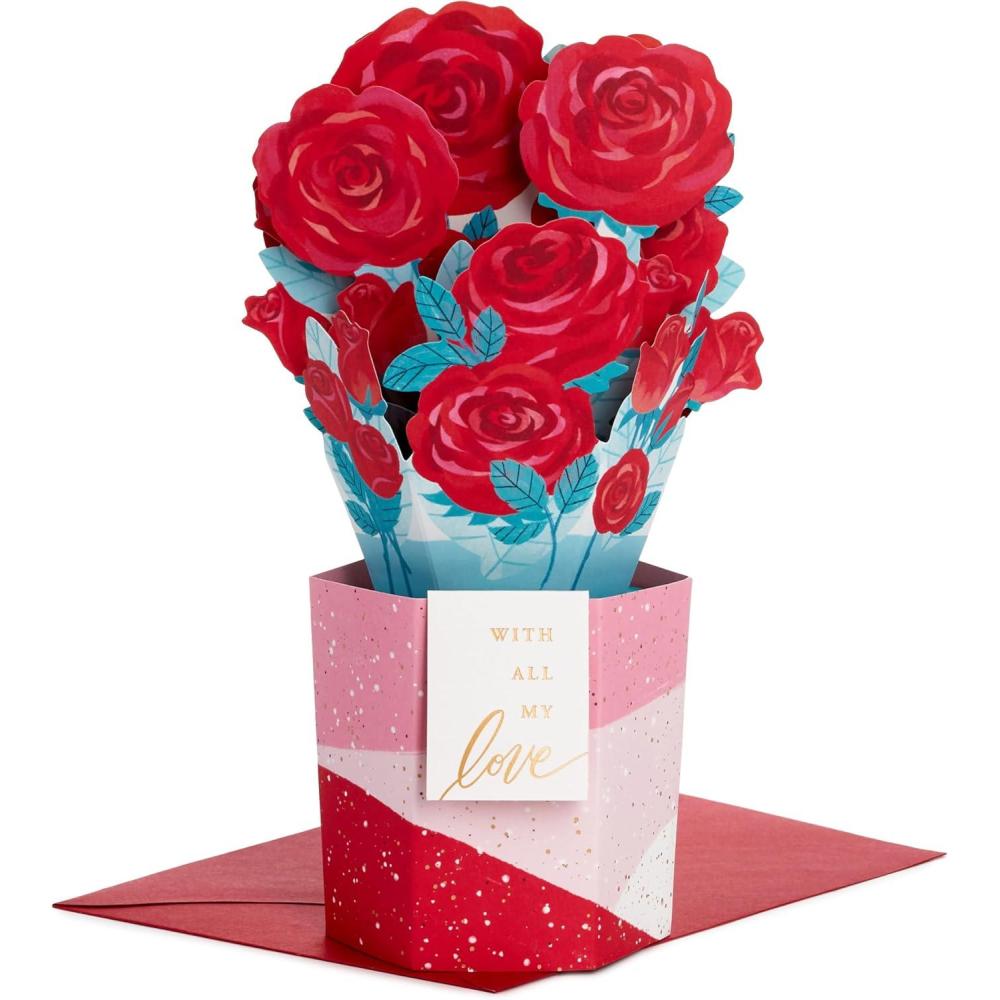 imageHallmark Paper Wonder Mothers Day Pop Up Card Rose Flower Bouquet for Anniversary Romantic Birthday Love Valentines DayPop Up Bouquet  Roses
