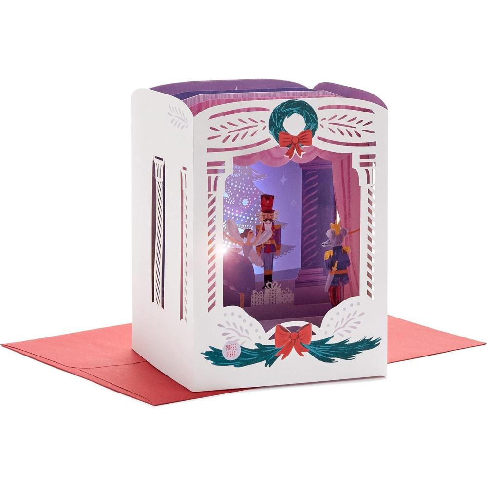 imageHallmark Paper Wonder Musical Pop Up Christmas Card Nutcracker Plays Dance of the Sugar Plum Fairy