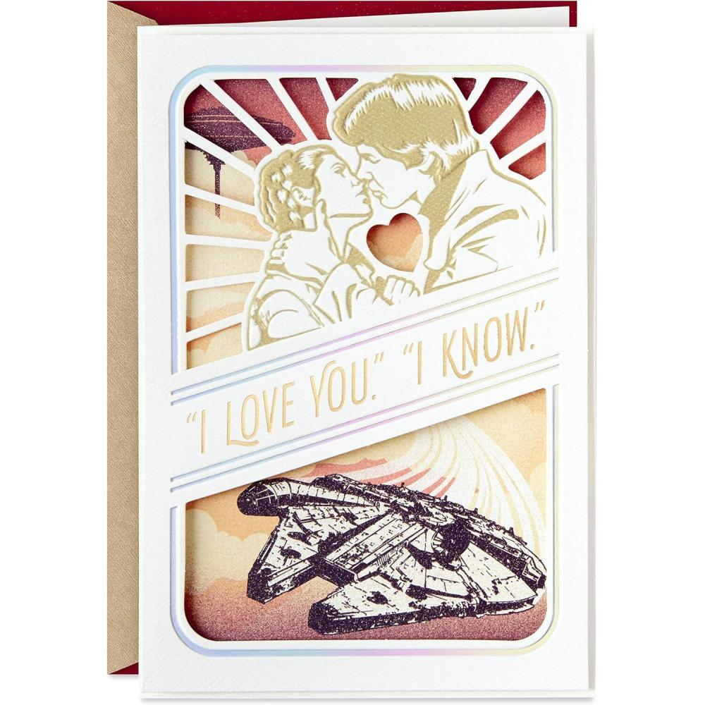 imageHallmark Paper Wonder Star Wars Mothers Day Pop Up Card Baby Yoda for Anniversary Romantic Birthday Love May the 4thHan Solo  Princess Leia