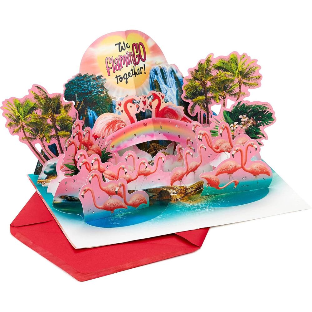 imageHallmark Pop Up Card Donuts for Anniversary Birthday Love Valentines DayPop Up  Funny Flamingos
