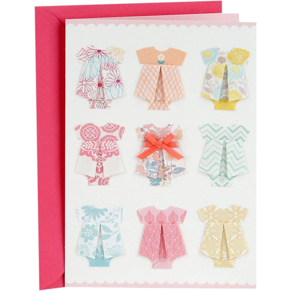 imageHallmark Signature Baby Shower Card for New Parents Baby Clothes Welcome New Baby Congratulations Gender RevealPinkMulticolor