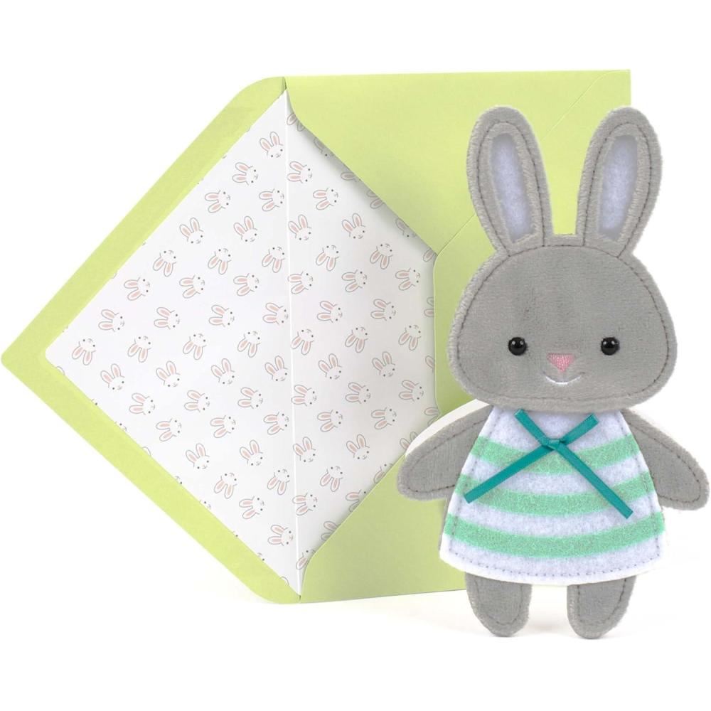 imageHallmark Signature Easter Card for Kids Fuzzy Plush BunnyEaster Cute Soft Bunny