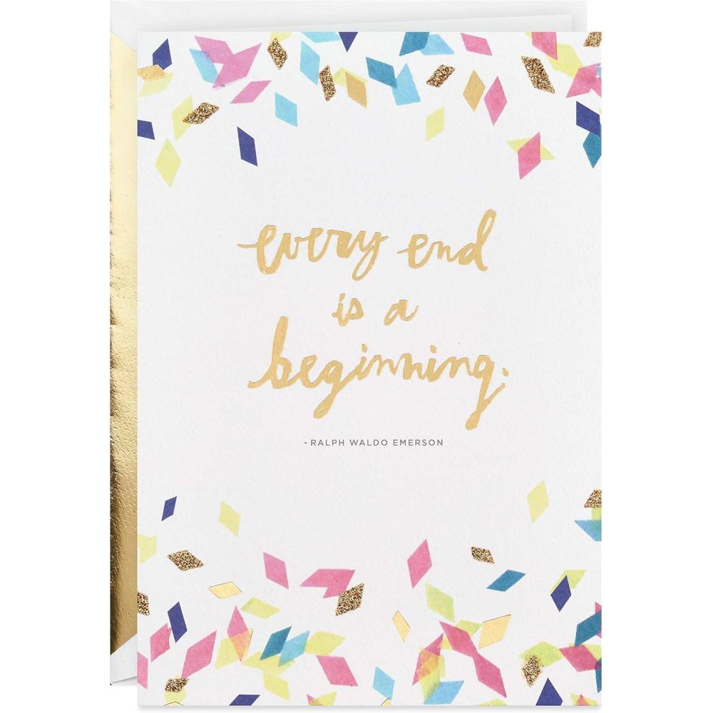 imageHallmark Signature Graduation Card Every End Is a Beginning Ralph Waldo Emerson QuoteGreeting Card