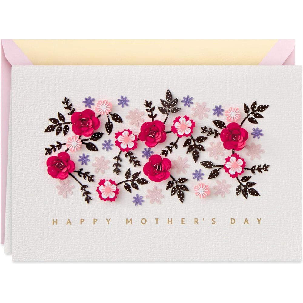 imageHallmark Signature Mothers Day Card Cut Paper Flowers Have a Wonderful Day