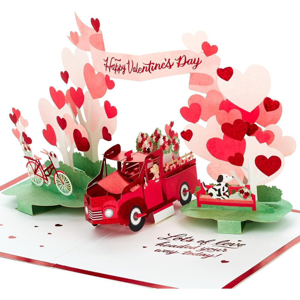 imageHallmark Signature Paper Wonder Pop Up Valentines Day Card Vintage Red TruckVintage Red Truck Pop Up