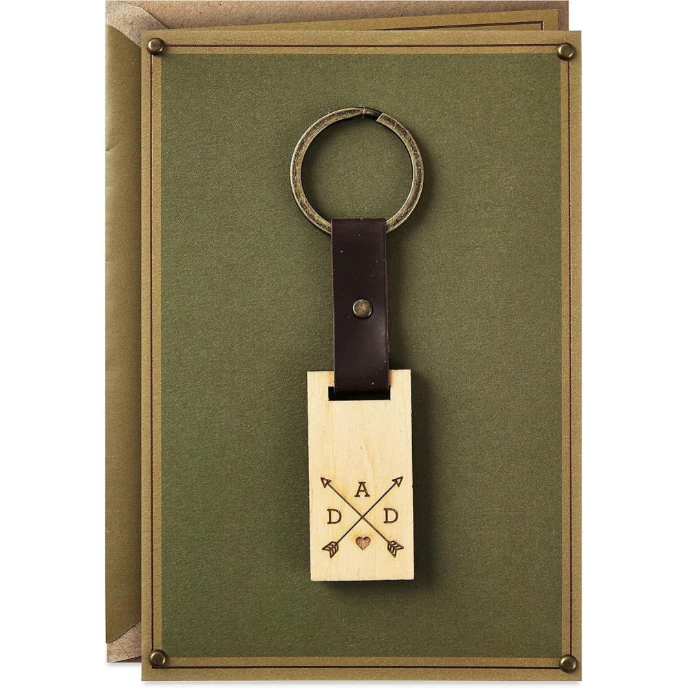 imageHallmark Signature Peanuts Fathers Day Card Snoopy and Woodstock Canoeing 799FFW2007Dad  Removable Wood Keychain