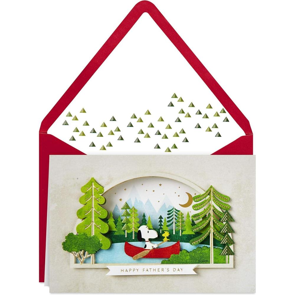 imageHallmark Signature Peanuts Fathers Day Card Snoopy and Woodstock Canoeing 799FFW2007Snoopy and Woodstock Canoeing