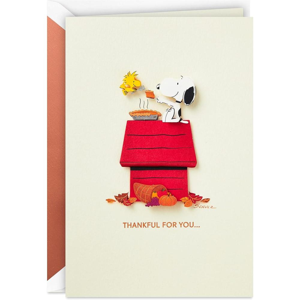 imageHallmark Signature Peanuts Thanksgiving Card Snoopy and WoodstockSnoopy and Woodstock