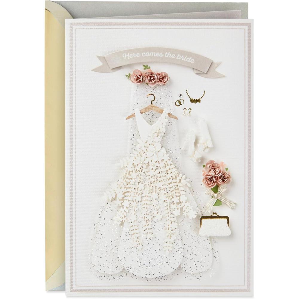 imageHallmark Signature Wedding Bridal Shower or Engagement Card Here Comes the Bride