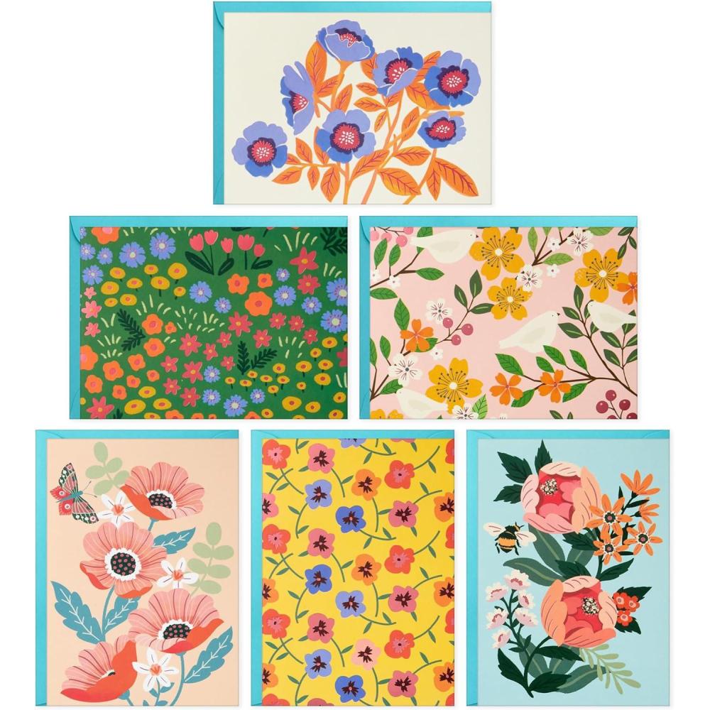 imageHallmark Spring Floral Note Card Assortment 24 Blank Cards with Envelopes for Mothers Day Spring Birthdays Easter Baby Showers Thank You