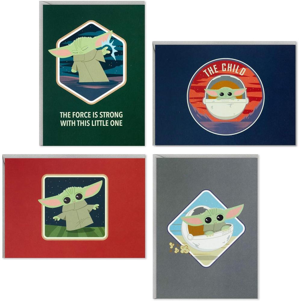 imageHallmark Star Wars Valentines Day Cards for Kids Baby Yoda 12 Blank Cards with Envelopes for May the 4th Thank You Any OccasionStar Wars Note Assortment