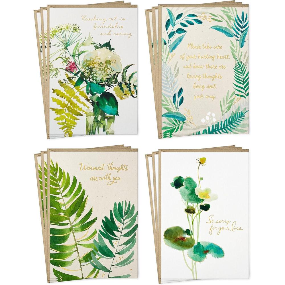 imageHallmark Sympathy Cards Assortment Watercolor Greenery 12 Assorted Thinking of You Cards with EnvelopesGreeting Card