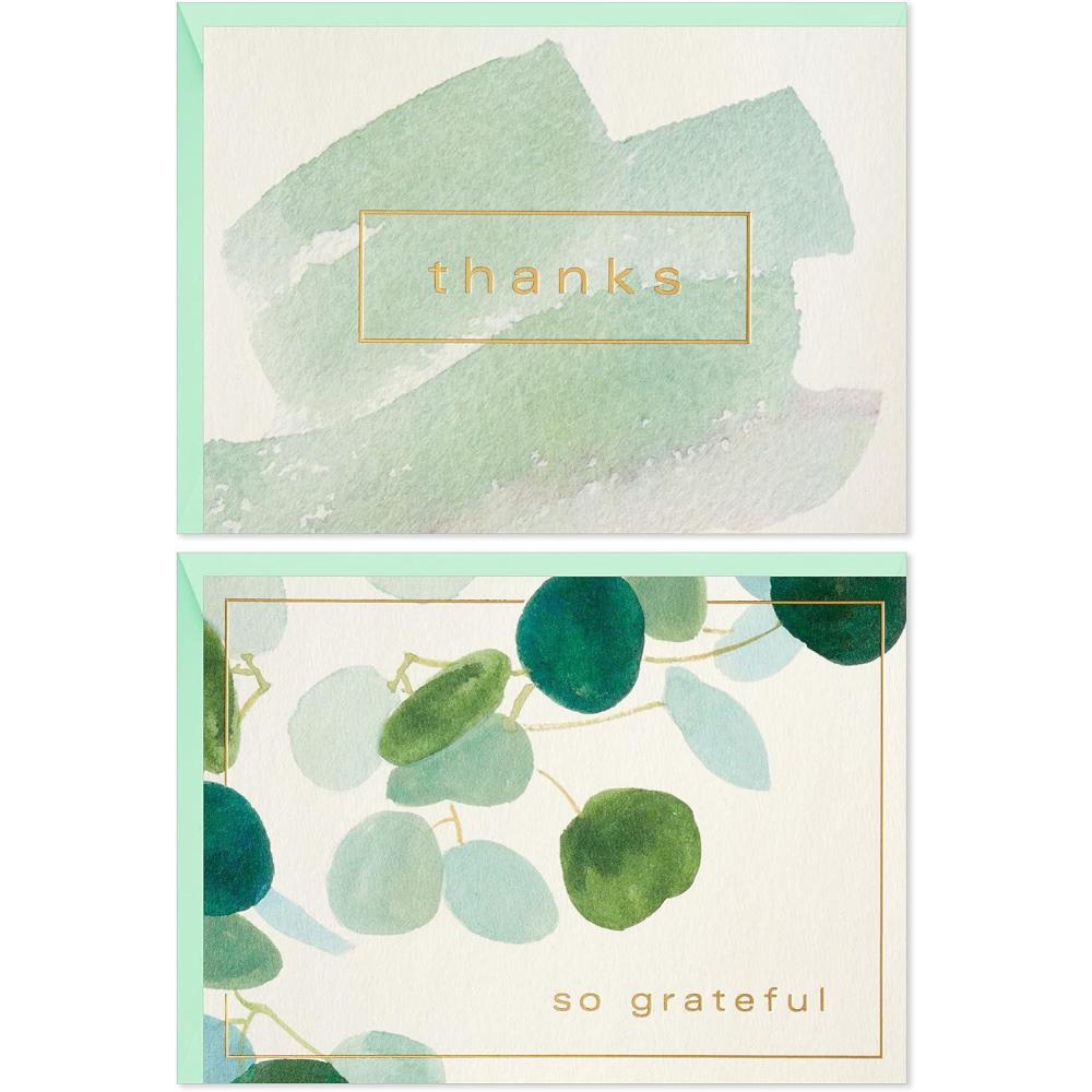 imageHallmark Thank You Cards Assortment Watercolor Greenery 50 Thank You Notes and Envelopes
