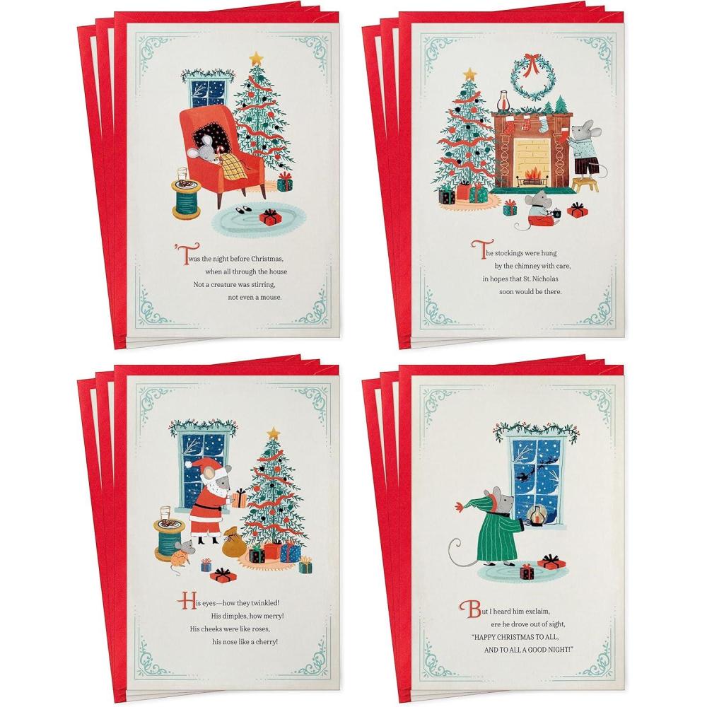 imageHallmark Twas the Night Before Christmas Card Assortment with Keepsake Box 12 Cards with EnvelopesNight Before Christmas Book with Cards