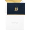 Dayspring Religious Christmas Cards (16 Cards and Envelopes) Winter Church(Gold Nativity on Navy Holiday Cards)