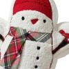 Hallmark – Decorative Throw Pillow for Couch or Bed, Holiday Home Décor, 8″ x 16″, (Sherpa Stocking, Red)(Snowman)