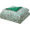Hallmark – Full/Queen Comforter, 4-Piece Holiday Comforter Set with Shams and Decorative Pillow (Red Toile, Full/Queen)(Joy to Your World Green)