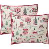Hallmark – Full/Queen Quilt, 3-Piece Holiday Quilt Set with Shams, Reversible Quilt (Multi Candy Canes, Full/Queen)(Christmas Village)