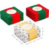 Hallmark 0005XBC1126 Holiday Set of 3 with Wrap Bands for Christmas, Hanukkah, Weddings Small Gift Boxes, Paper, Metallic Rose Gold Silver, Trees, Snowflakes(White  Green  Red)