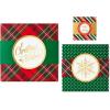 Hallmark 0005XBC1126 Holiday Set of 3 with Wrap Bands for Christmas, Hanukkah, Weddings Small Gift Boxes, Paper, Metallic Rose Gold Silver, Trees, Snowflakes(Stripes  Dots  Plaid)