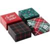 Hallmark 0005XBC1126 Holiday Set of 3 with Wrap Bands for Christmas, Hanukkah, Weddings Small Gift Boxes, Paper, Metallic Rose Gold Silver, Trees, Snowflakes(Christmas Wishes  Holly  Plaid)