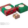 Hallmark 0005XBC1126 Holiday Set of 3 with Wrap Bands for Christmas, Hanukkah, Weddings Small Gift Boxes, Paper, Metallic Rose Gold Silver, Trees, Snowflakes(Stripes  Dots  Plaid)