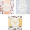 Hallmark 0005XBC1126 Holiday Set of 3 with Wrap Bands for Christmas, Hanukkah, Weddings Small Gift Boxes, Paper, Metallic Rose Gold Silver, Trees, Snowflakes(White Silver  Gold  Rose Gold)