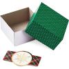 Hallmark 0005XBC1126 Holiday Set of 3 with Wrap Bands for Christmas, Hanukkah, Weddings Small Gift Boxes, Paper, Metallic Rose Gold Silver, Trees, Snowflakes(Stripes  Dots  Plaid)