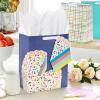 Hallmark 13″ Large Birthday Gift Bag Bundle (3 Bags: Rainbow Confetti Cake, Plaid, Solid Teal Blue)(Bag Bundle)