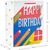 Hallmark 13″ Large Birthday Gift Bag Bundle (3 Bags: Rainbow Confetti Cake, Plaid, Solid Teal Blue)(Balloons  Solids  Happy Bday)