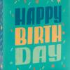 Hallmark 13″ Large Birthday Gift Bag Bundle (3 Bags: Rainbow Confetti Cake, Plaid, Solid Teal Blue)(Teal Stripes  Dots  Happy Birthday)